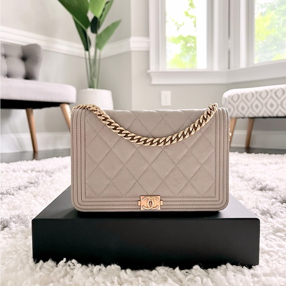 CHANEL Bags Chanel Boy Wallet On Chain In Grey Caviar With Gold Hardware Woc Poshmark